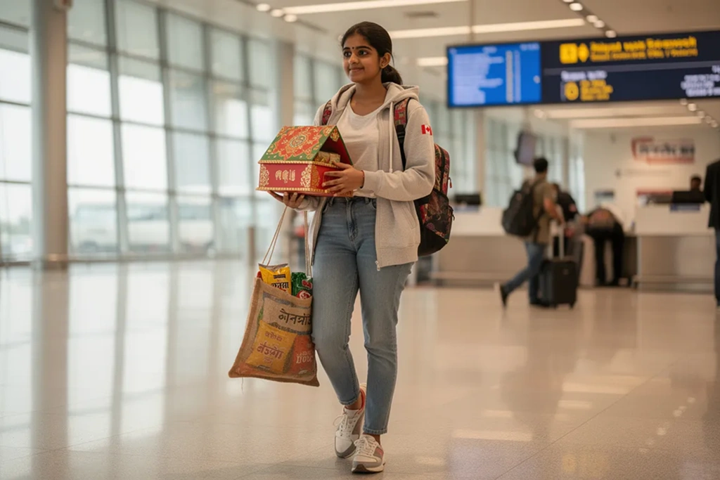 Taking Indian Sweets Spices Gifts to Canada