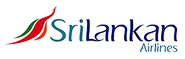 SriLankan Airlines logo: a stylized red and green swan emblem beside blue 'SriLankan Airlines' text.