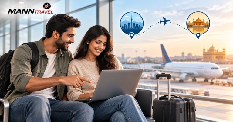 How much layover time for Calgary to Amritsar flights?