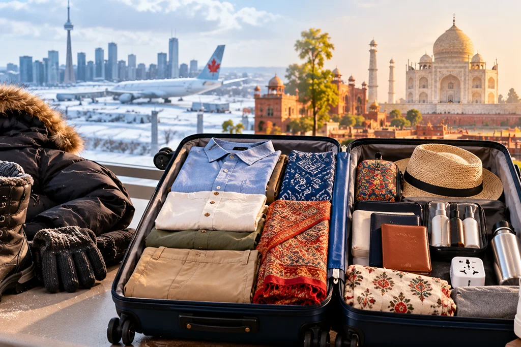 what to pack for India from Canada in winter